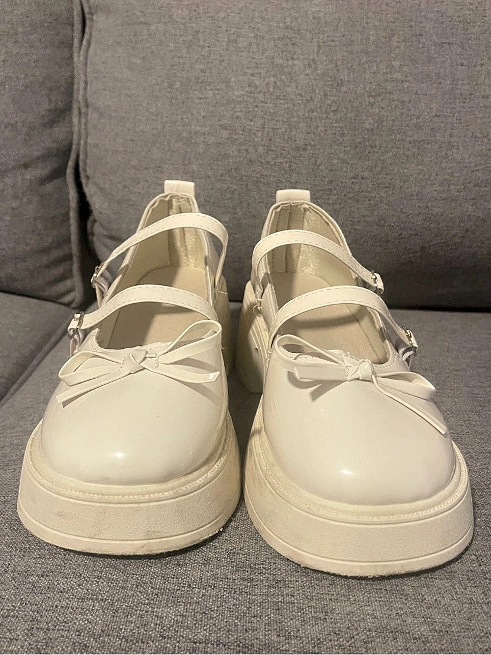 White Platform Mary Jane Shoes